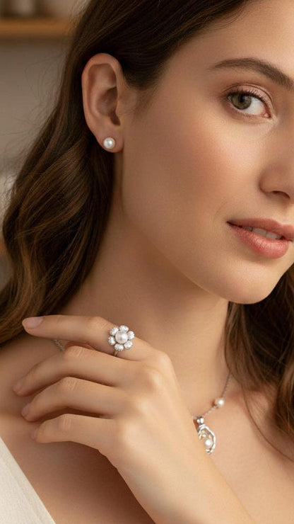 Freshwater Shell Canned Oyster Ocean Love Real Pearl Necklace Set