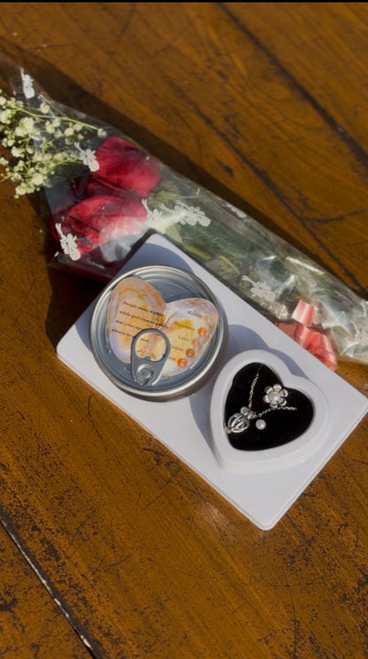 Freshwater Shell Canned Oyster Ocean Love Real Pearl Necklace Set