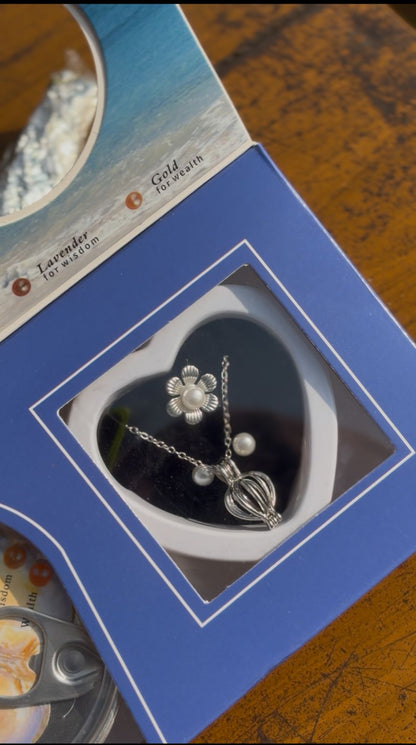 Freshwater Shell Canned Oyster Ocean Love Real Pearl Necklace Set