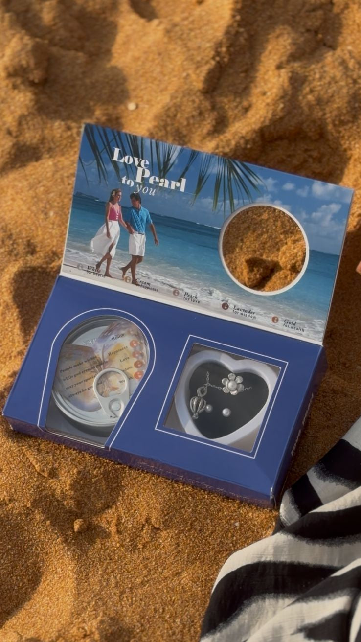 Freshwater Shell Canned Oyster Ocean Love Real Pearl Necklace Set