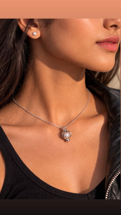 Freshwater Shell Canned Oyster Ocean Love Real Pearl Necklace Set