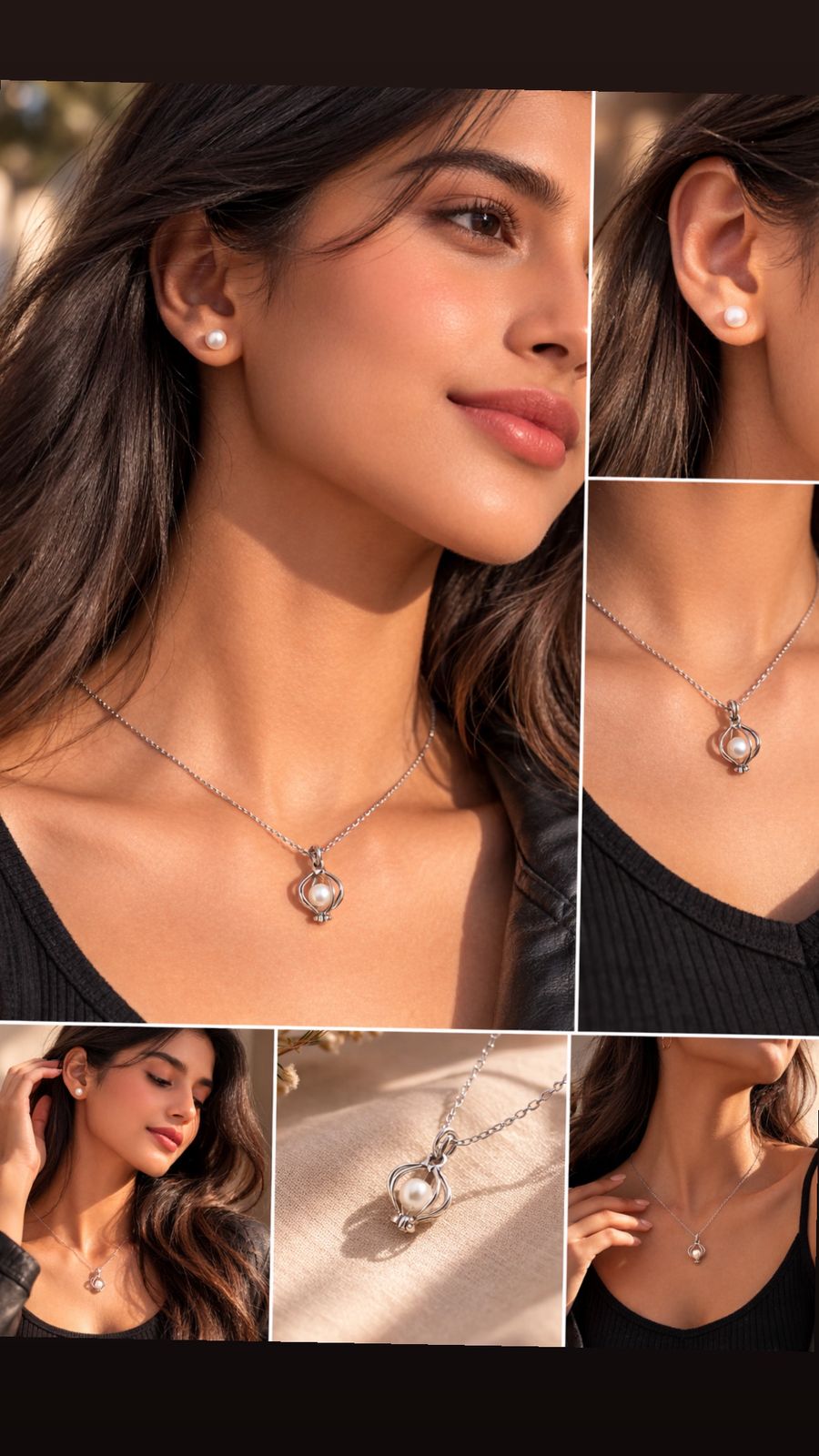 Freshwater Shell Canned Oyster Ocean Love Real Pearl Necklace Set